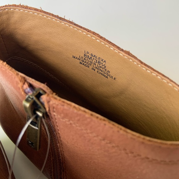 lucky brand balexa leather cognac ankle booties - Picture 5 of 9